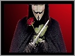 Sztylet, Róża, Maska, Mężczyzna, V For Vendetta