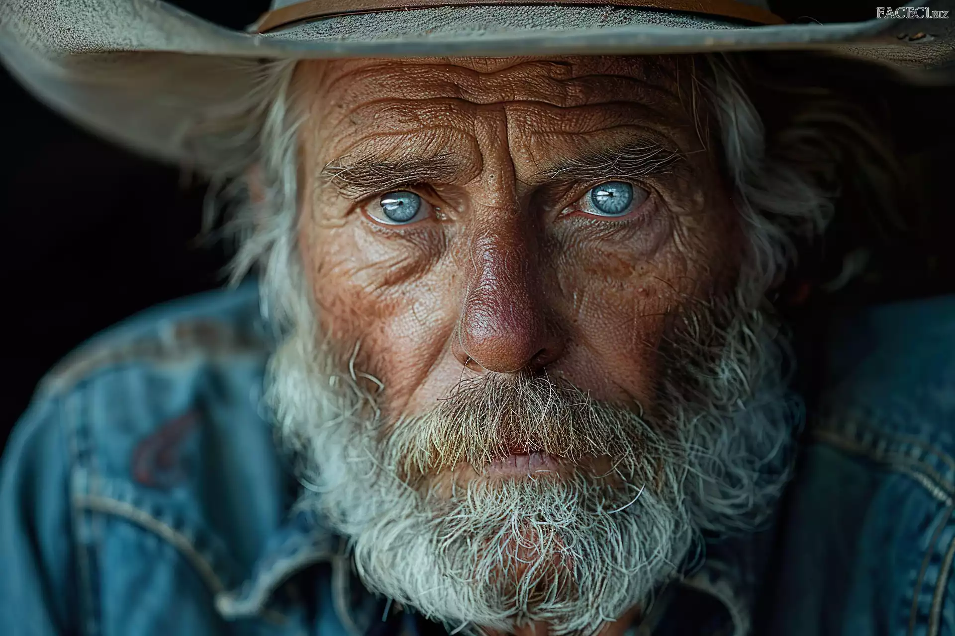 Kapelusz, Dorosły, Mężczyzna, Broda, Oczy, Biały, Niebieski